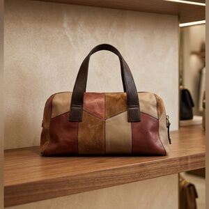 John Richmond Multi-Tone Leather Duffel Bag